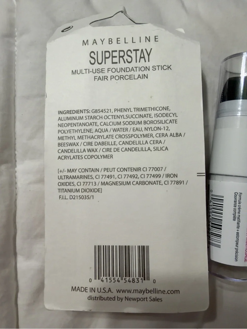Maybelline SuperStay Concealer Stick - Fair Porcelain (White)